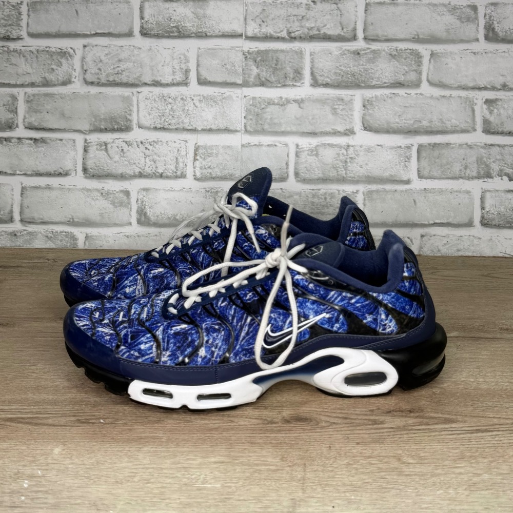 Nike Air Max Plus TN Blue Graphic Print Sneakers Size 15
